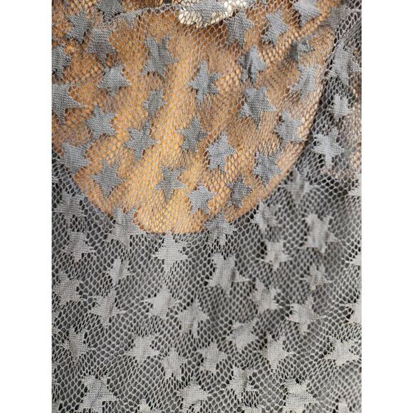 Converse One Star Medium Burnout Top Tank Gray Stars Lace - Picture 4 of 4